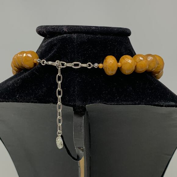 Anthropologie Short Necklace Butterscotch Colored Faceted Beads - Picture 4 of 5